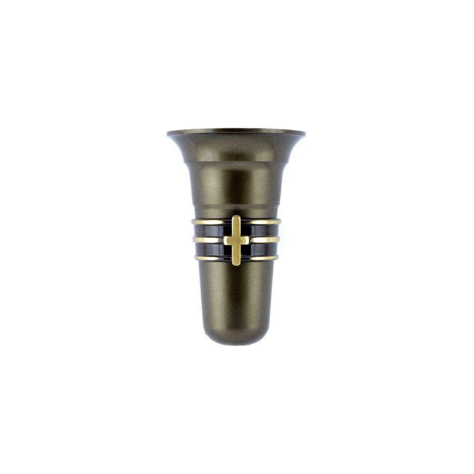 Bronze Ring  Vase w/ Cross & Frascio Finish - Global Bronze - 1