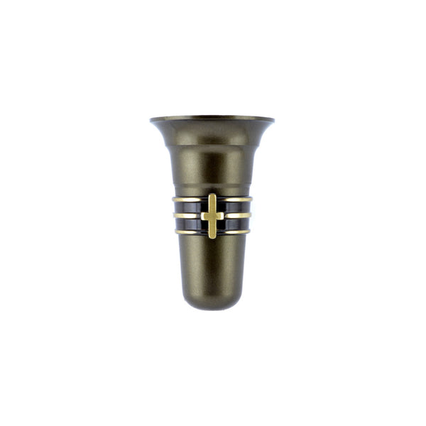 Bronze Ring  Vase w/ Cross & Frascio Finish - Global Bronze - 1