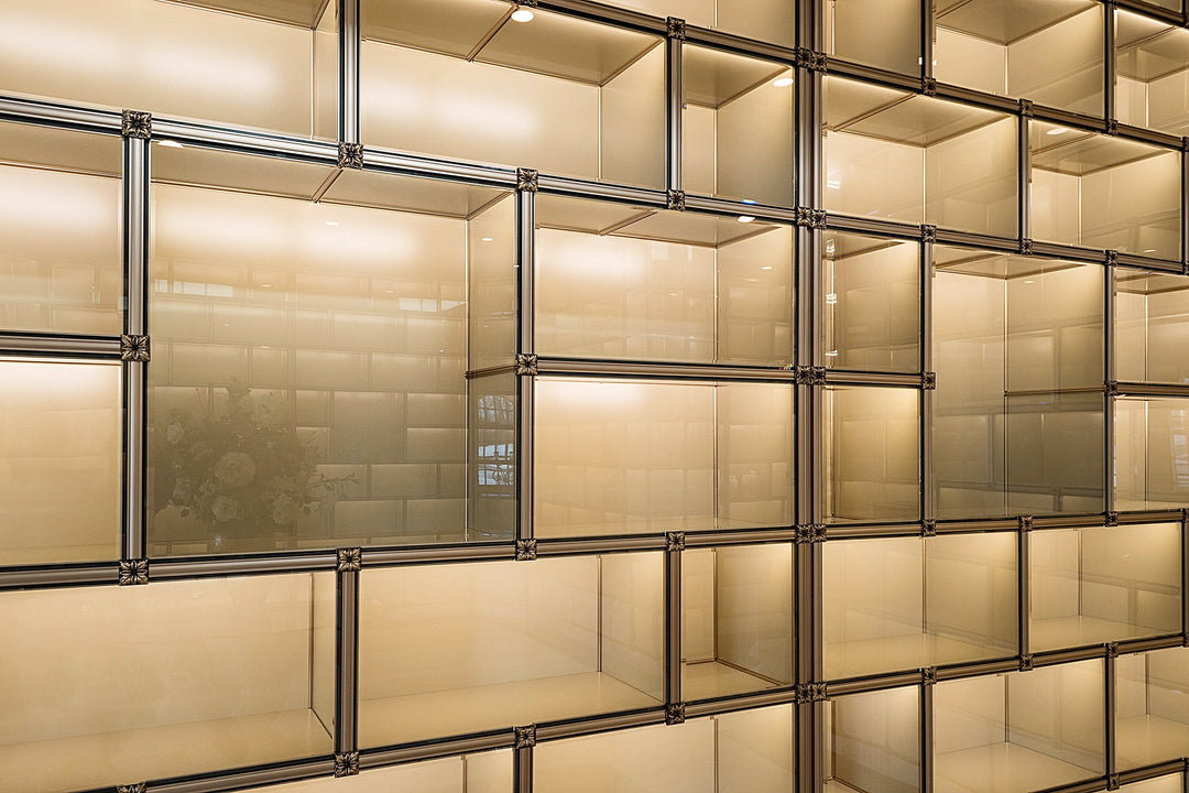 Premium glass-fronted niches with lighting