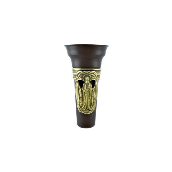 Bronze Ring Vase w/ Saint Peter - Global Bronze - 1