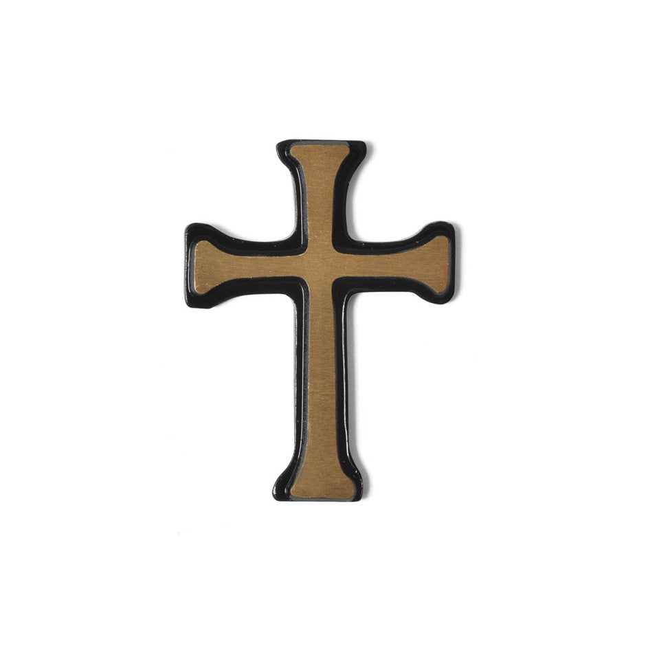 Latin Cross With Black Outline Emblem - Global Bronze