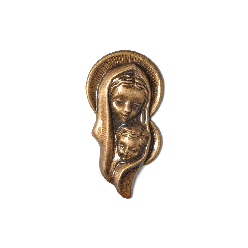 Madonna & Child With Halos Emblem - Global Bronze