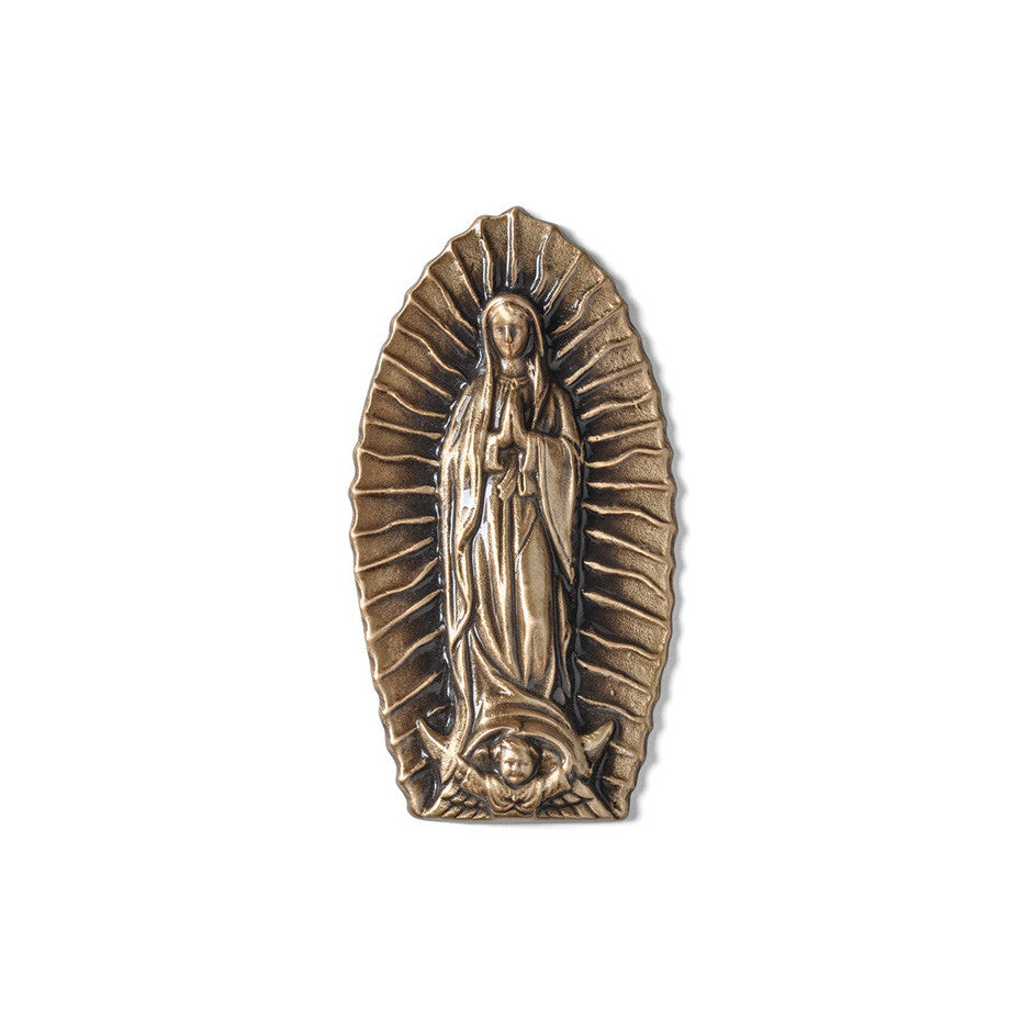 Madonna - Our Lady of Guadalupe with Aura Emblem - Global Bronze