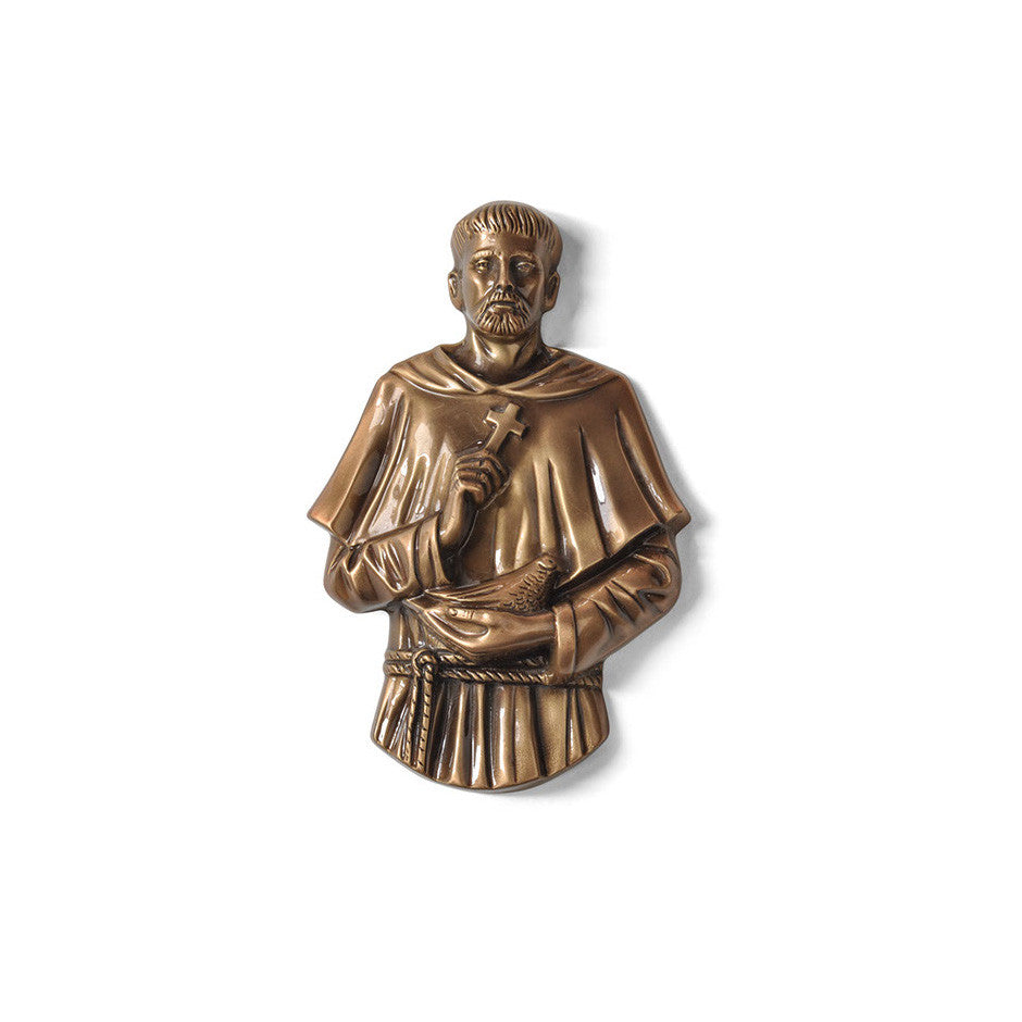 St. Francis With Cross Emblem - Global Bronze