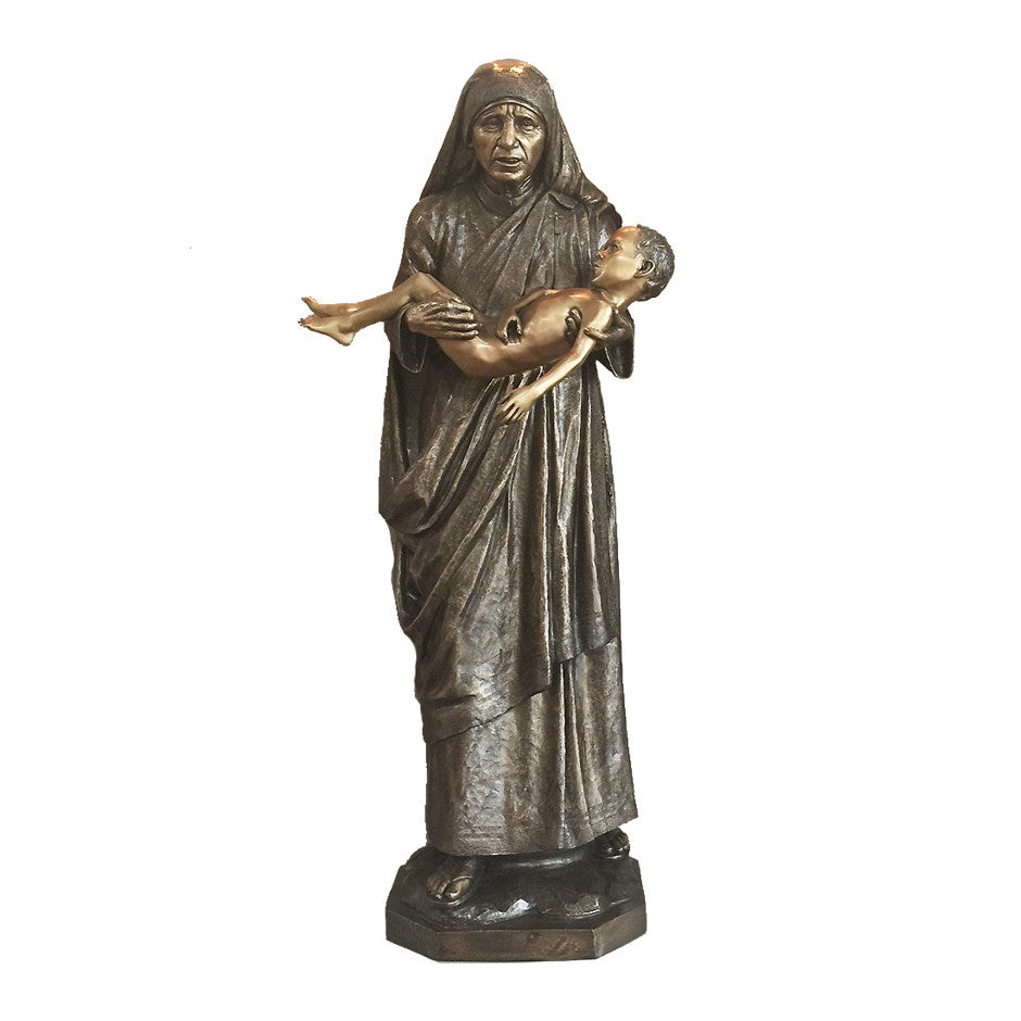 St. Teresa of Calcutta w/ Child Statue